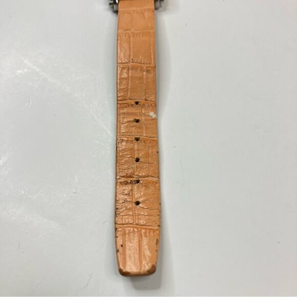 Geneva | Vintage Orange Tan Genuine Leather Rhinestone Watch - Picture 3 of 5